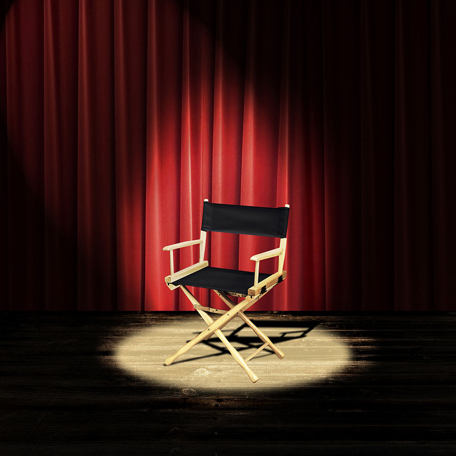 directors chair on stage